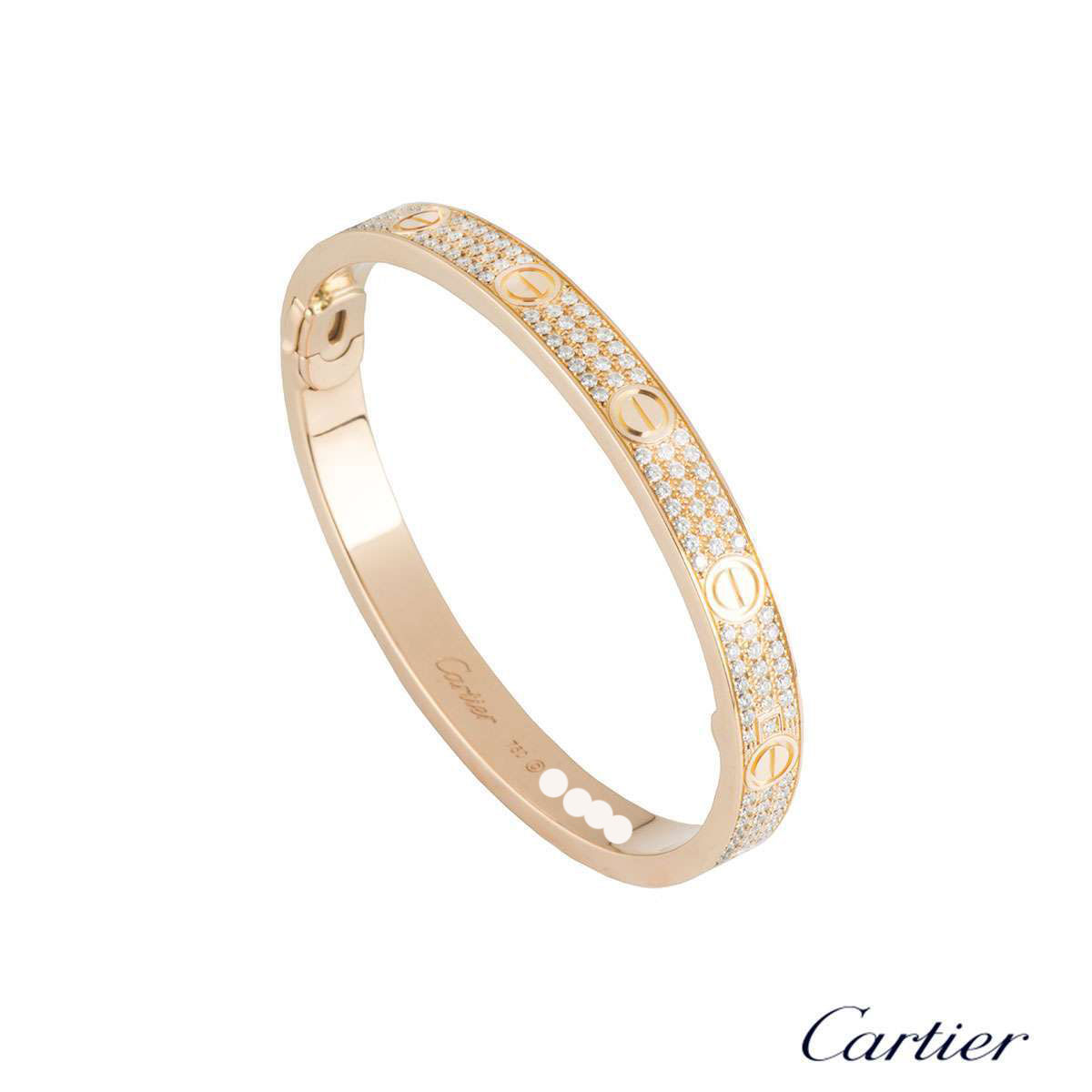 18K Pink Gold Cartier Love Bracelet 204 Diamond-Paved N6036917